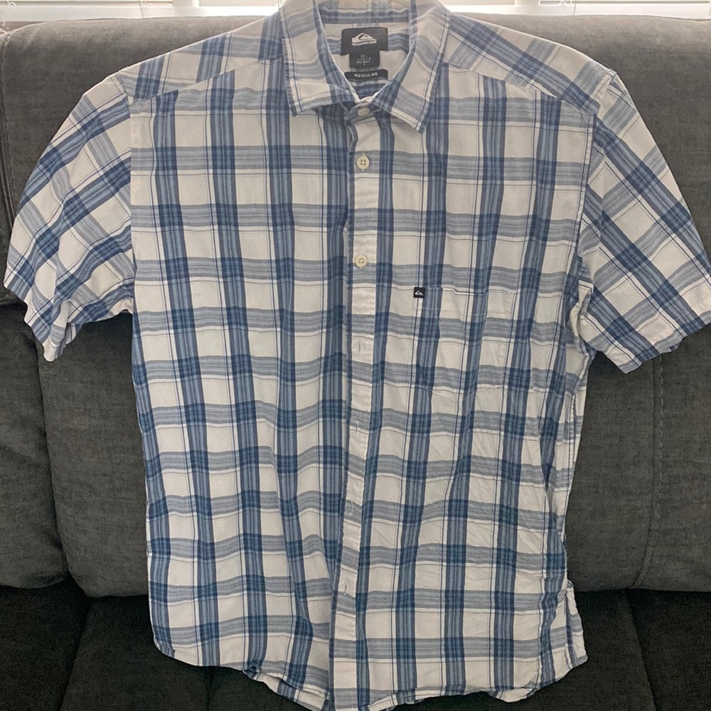 Quiksilver Button Down Plaid Shirt - Large